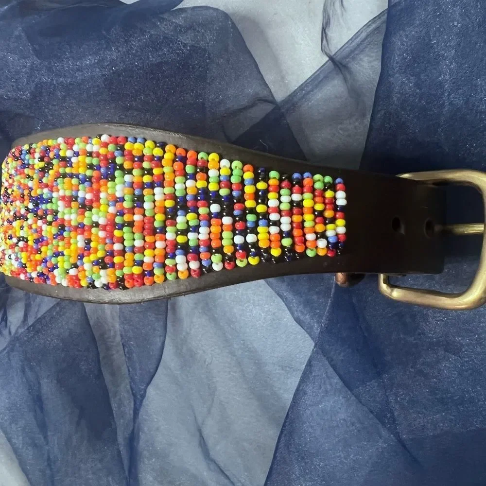 Hand Beaded dog collar The Kenyan Collection